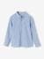 Occasion Wear Ensemble: Shirt with Mandarin Collar & Shorts for Boys striped blue 