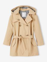 Trench Coat with Removable Hood for Girls