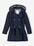 Trench Coat with Removable Hood for Girls navy blue 