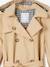 Trench Coat with Removable Hood for Girls beige+navy blue 