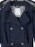 Trench Coat with Removable Hood for Girls beige+navy blue 