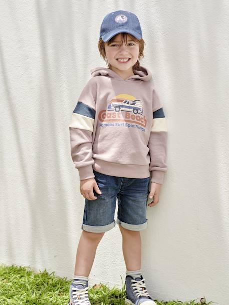 Bermuda Shorts in Denim-Effect Fleece for Boys, Easy to Put On double stone+stone 