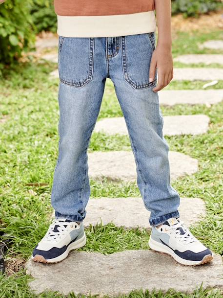 Wide-Leg Carpenter Jeans for Boys black denim+stone 