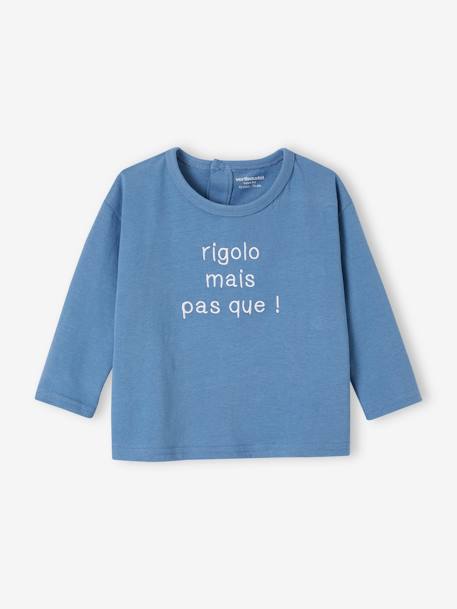 T-Shirt in Organic Cotton for Babies blue+ecru 