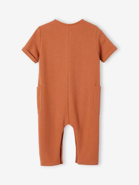 Honeycomb Jumpsuit for Babies rust 