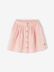 Girls-Skirts-Coloured Skirt in Cotton Gauze, for Girls