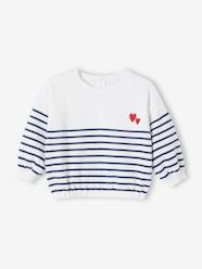 Baby-Jumpers, Cardigans & Sweaters-Embroidered Striped Jumper for Babies