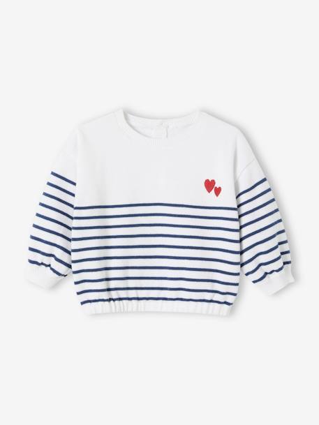 Embroidered Striped Jumper for Babies striped navy blue 