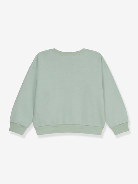 Hearts Sweatshirt for Girls by PETIT BATEAU almond green 