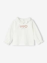 Baby-T-shirts & Roll Neck T-Shirts-T-Shirts-Top with Collar in Broderie Anglaise for Newborn Babies