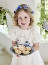 Girls-Tops-T-Shirt with Floral Wreath in Relief & Glitter for Girls