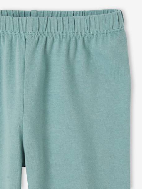 Pack of 2 Mid-Calf Leggings for Girls emerald green+Grey+mauve 