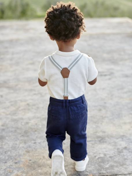 Trousers with Removable Braces for Babies navy blue 