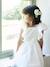 Ruffled Occasion Wear Dress in Cotton Gauze & Tulle, for Girls ecru 