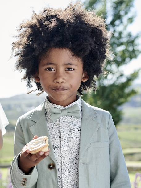 Floral Shirt & Bow Tie, for Boys printed blue+printed green 