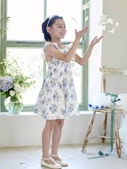 Girls-Dresses-Frilly Occasion Wear Dress with Flower Motifs for Girls