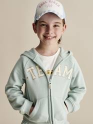 Girls-Sportswear-Hooded Jacket with "Team" Sport Motif for Girls