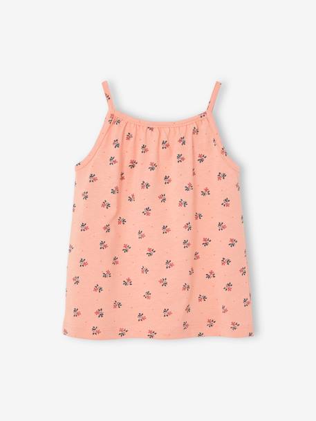 Striped Sleeveless Top with Fine Straps, for Babies rose 