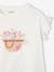 Embroidered T-Shirt with Ruffle on the Sleeves, for Girls ecru 