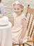 2-in-1 Special Occasion Dress, Macramé Top Layer, for Girls nude pink+WHITE LIGHT SOLID 