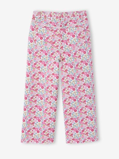 Wide Floral Trousers for Girls rose 