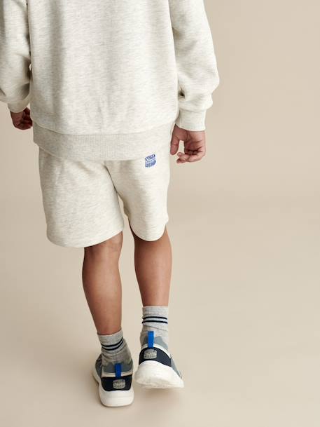 Sweatshirt & Shorts Sports Combo for Boys aqua green+marl white 