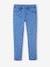 Embroidered Denim-Effect Treggings in Fleece for Girls BLUE MEDIUM SOLID WITH DESIGN+double stone 