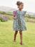 Ruffled, Short Sleeve Dress with Prints, for Girls ecru+fir green+pale pink 