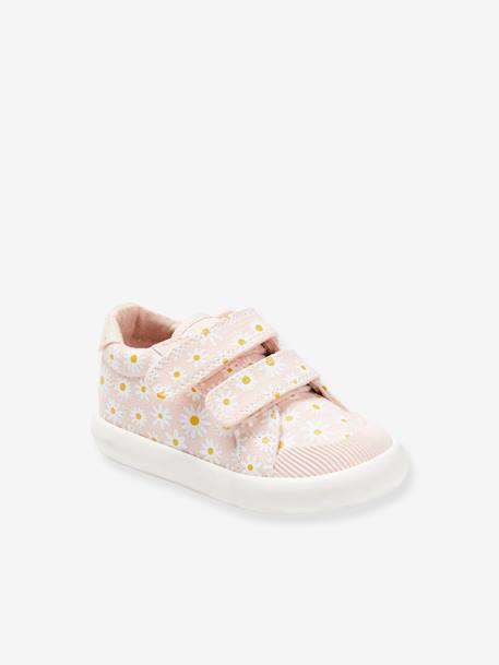 Touch-Fastening Trainers in Canvas for Baby Girls printed pink+printed violet+White 