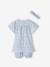 Seersucker Dress + Shorts + Headband Combo for Babies striped blue 