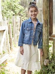 -Denim Worker-Style Jacket for Girls