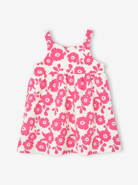 Sleeveless Dress for Babies fuchsia+PINK LIGHT ALL OVER PRINTED 