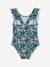 Swimsuit with Tropical Print for Girls fir green 