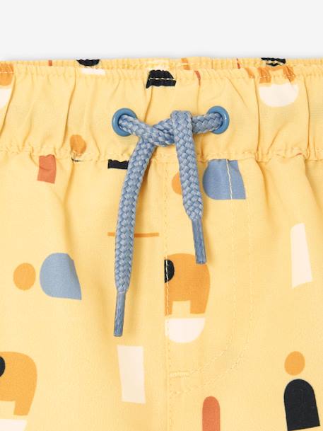 Swim Shorts with Geometric Print for Baby Boys pale yellow 