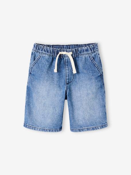 Easy-to-Slip-On Denim Bermuda Shorts for Boys double stone+stone 