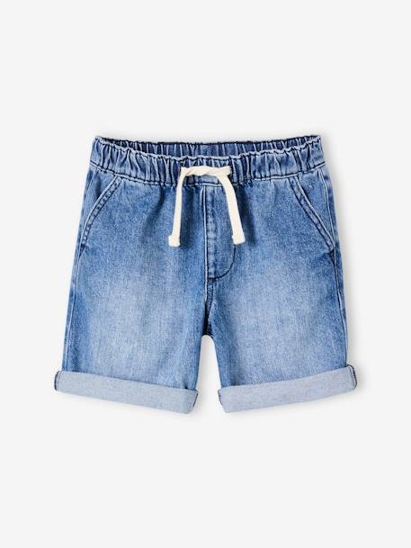 Easy-to-Slip-On Denim Bermuda Shorts for Boys double stone+stone 