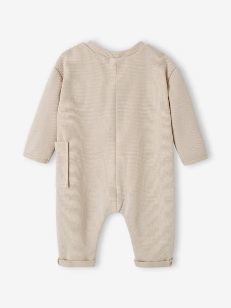 Honeycomb Jumpsuit for Newborn Babies clay beige 