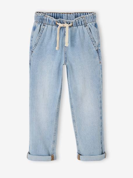 Wide Easy to Slip On Jeans for Boys bleached denim+brut denim+stone 