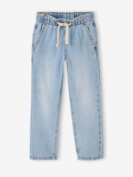 Wide Easy to Slip On Jeans for Boys bleached denim+brut denim+stone 