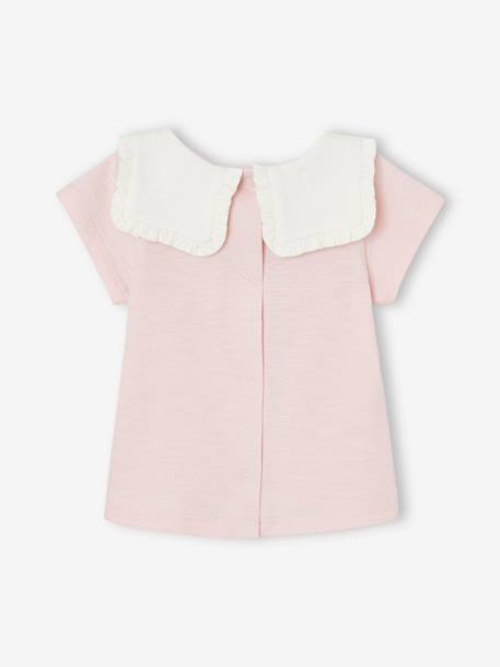 Pack of 2 T-Shirts in Organic Cotton for Newborn Babies rose 