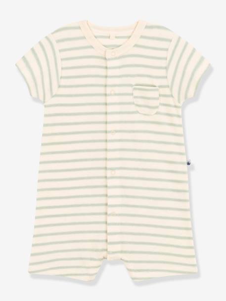 Jumpsuit for Babies by PETIT BATEAU striped green 