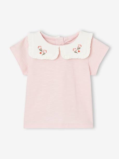 Pack of 2 T-Shirts in Organic Cotton for Newborn Babies rose 