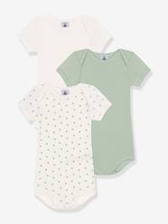 -Pack of 3 Short Sleeve Bodysuits, by PETIT BATEAU