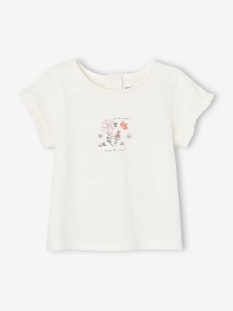 Pack of 2 T-Shirts in Organic Cotton for Newborn Babies rose 