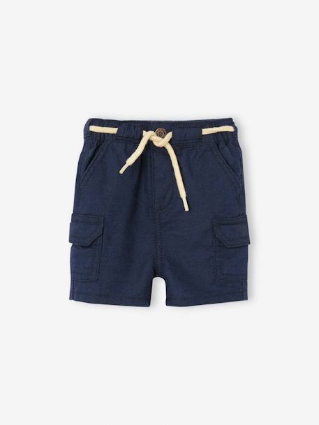 Linen & Cotton Shorts for Babies night blue 