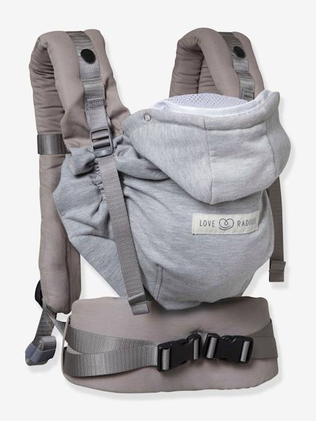 Physiological Baby Carrier, HoodieCarrier 2 by LOVE RADIUS black+grey+printed black 