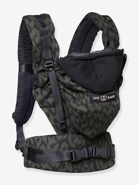 Physiological Baby Carrier, HoodieCarrier 2 by LOVE RADIUS black+grey+printed black 