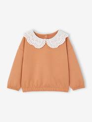 Baby-Jumpers, Cardigans & Sweaters-Sweatshirt with Embroidered Collar for Babies