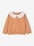 Sweatshirt with Embroidered Collar for Babies caramel+sage green 