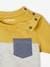 Short Sleeve Colourblock T-shirt, for Babies Dark Green+yellow 